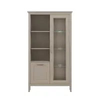 Шкаф-витрина с подсветкой Классик глиняный серый REG1W1D
