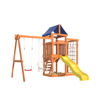 Детская площадка Fun Land с сеткой стенкой и плетенным креслом
