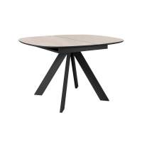Стол DikLine BK100 Керамика Krater Perla (бежевый матовый)/подстолье черное/опоры черные