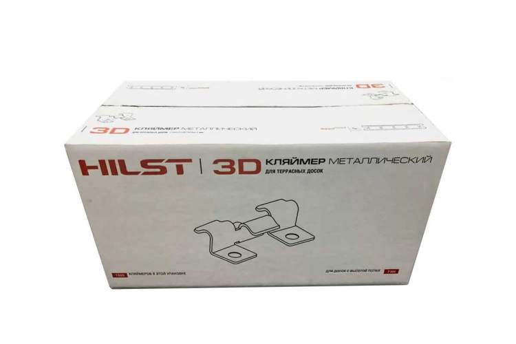 Клипса HILST Premium 3D (металл), 6мм (упак. 100шт)-9