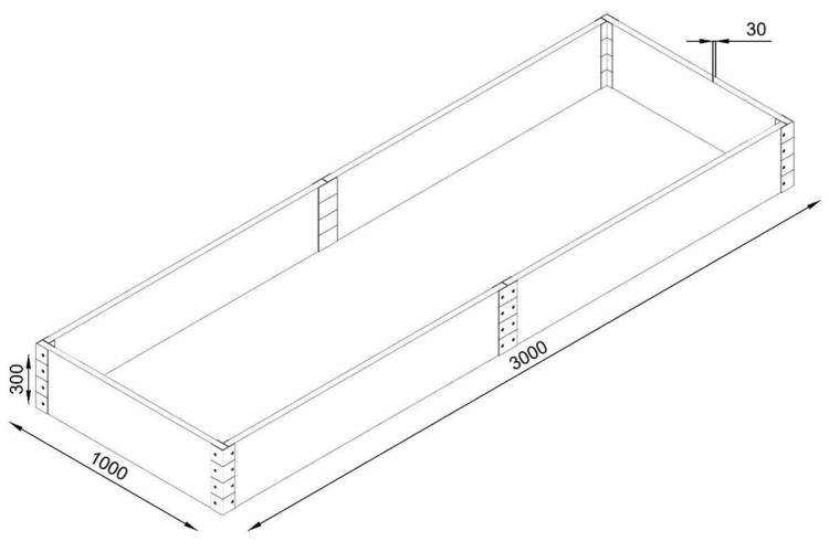 Грядка из ДПК Holzhof 300x100x30 см, венге-3