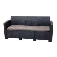 Диван трехместный b:rattan Arizona, антрацит (3-х местная подушка)