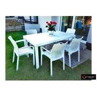 Комплект столовой группы Nebraska Dinner Set, белый пластиковый