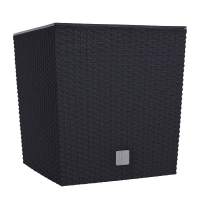 Кашпо для цветов Prosperplast Rato Low 32+21л, антрацит