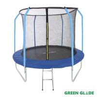 Батут уличный Green Glade с сеткой и лестницей 10-футовый 3 ножки 6 стоек