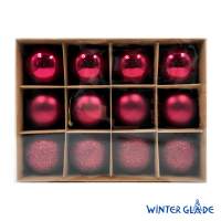 Набор ёлочных шаров Winter Glade, пластик, 6 см, 12 шт, красный микс