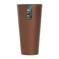 Кашпо для цветов Prosperplast Tubus Slim Corten 27+15л, кортен сталь