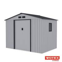 Сарай WOTEX Storage-06-2, светло-серый с черным, 277х195х213 см