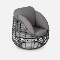 Кресло Lotus Искусственный ротанг Jamaica grey RAL 9005