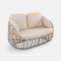 Диван Lotus 2ps Искусственный ротанг Jamaica beige RAL 1019