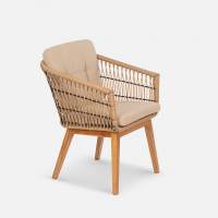 Стул Letto Искусственный ротанг Jamaica Cappucino RAL 9005
