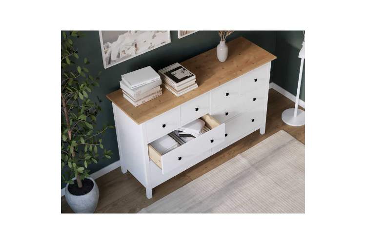 Комод Хемнэс Hemnes, 8 ящиков белый/светло-коричневый-1