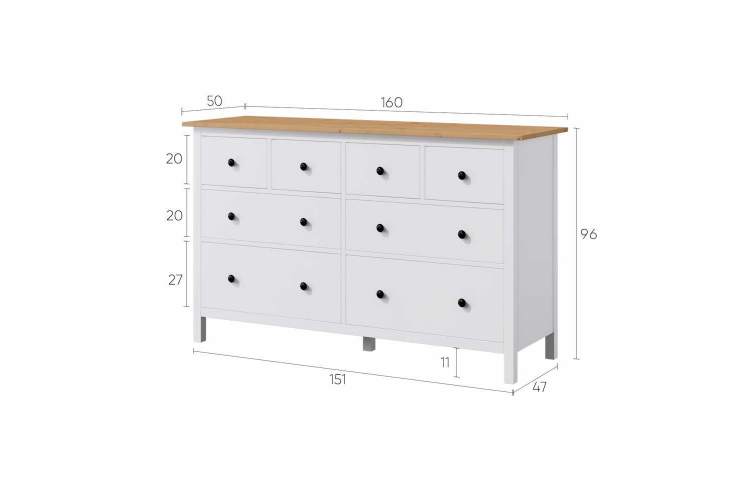 Комод Хемнэс Hemnes, 8 ящиков белый/светло-коричневый-2