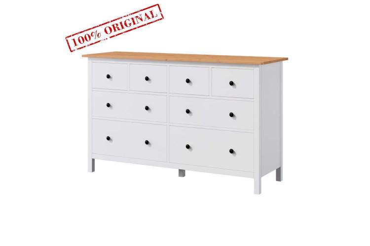 Комод Хемнэс Hemnes, 8 ящиков белый/светло-коричневый