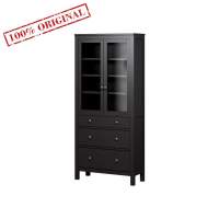 Книжный шкаф ikea Шкаф-витрина 3 ящика ХЕМНЭС ИКЕА / КЫМОР 90*198*37 черный
