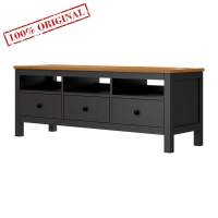 Тумба под ТВ ХЕМНЭС (Россия) черный/светло-коричневый (2уп.) ИКЕА (IKEA)