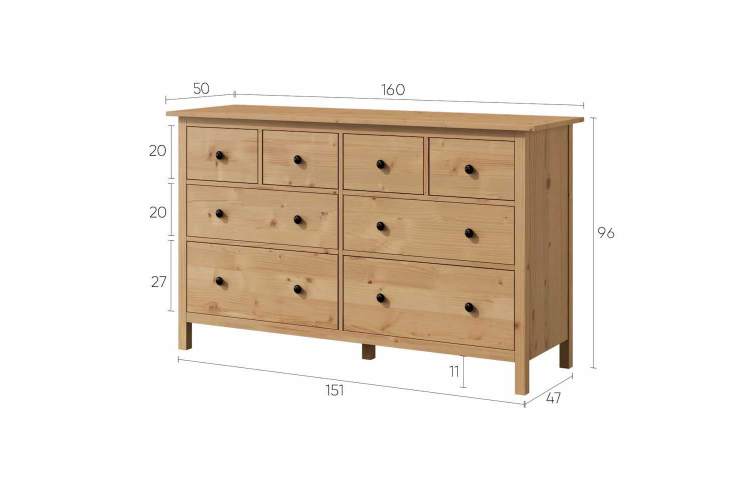 Комод Хемнэс Hemnes КЫМОР, 8 ящиков светло-коричневый-6