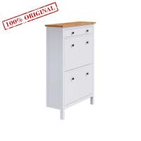 Тумба ИКЕА (IKEA) Обувница 3 ящика ХЕМНЭС  89х128х31 белый/светло-коричневый ИКЕА / КЫМОР