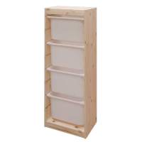 Стеллаж ИКЕА (IKEA) Стеллаж средний верт. 440х300х1160 ТРУФАСТ б/п сосна,контейнеры:белый (4Б) 