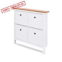 Обувница 4 ящика ХЕМНЭС 106х101х22 белый/светло-коричневый ИКЕА (IKEA)