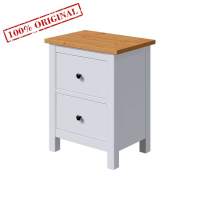 Тумба ИКЕА (IKEA) Тумба прикроватная 2 ящика белый/светло-коричневый ХЕМНЭС(1уп.)