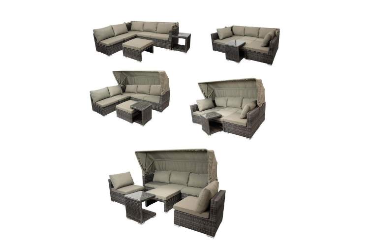 Диван-трансформер из искусственного ротанга AFM-320G Grey-2