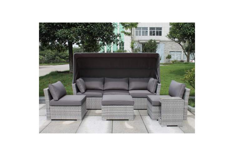 Диван-трансформер из искусственного ротанга AFM-320G Grey-1