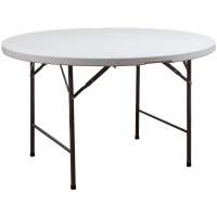 Стол садовый складной, белый, hdpe-пластик, круглый пластиковый