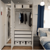 Шкаф метровый IKEA PAX (комбинация) с 3 ящиками 100x60x233 см (белый)