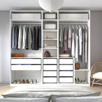 Шкаф Гардероб IKEA PAX (комбинация) с 10 ящиками 250x60x233 см (белый)