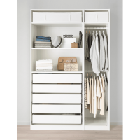 Шкаф Гардероб IKEA PAX (комбинация) с 5 ящиками 150x60x233 см (белый)