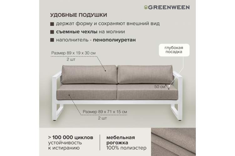Садовая мебель CAPRI / диван, 2 кресла, стол, пуф GreenWeen-6