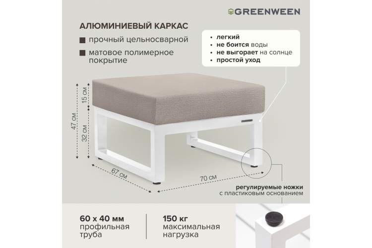 Садовая мебель CAPRI / диван, 2 кресла, стол, пуф GreenWeen-9