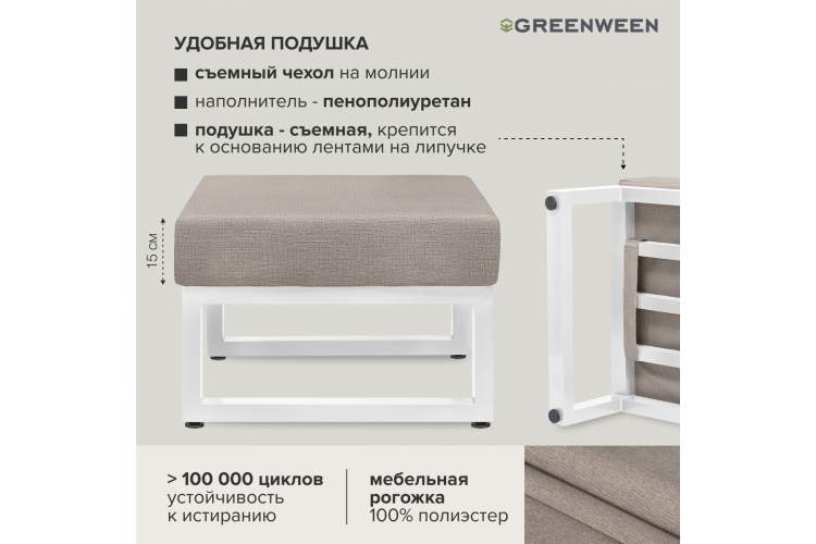 Садовая мебель CAPRI / диван, 2 кресла, стол, пуф GreenWeen-10