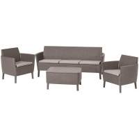 Комплект Салемо трипл сет (Salemo 3 seater set) капучино пластиковый