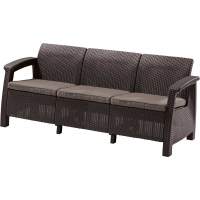 Диван пластиковый Корфу Макс (Corfu love seat max) коричневый (производство Венгрия)