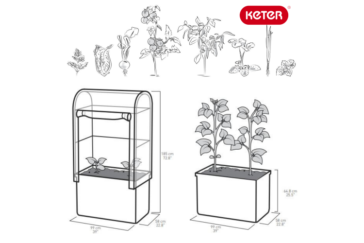 Грядка-теплица для растений Maple green house (коричневый)-9