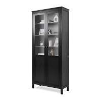 Книжный шкаф ikea Шкаф КЫМОР Стекло/Панель 90 Черный
