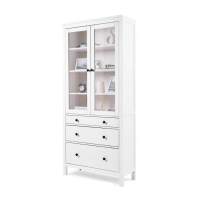 Книжный шкаф ikea Шкаф-витрина Кымор 3 ящика 90х198х37 Белый