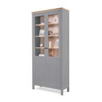 Книжный шкаф ikea Шкаф КЫМОР Стекло/Панель 90 Серый/Светло-коричневый