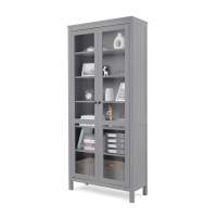 Книжный шкаф ikea Шкаф КЫМОР Стекло/Стекло 90 Серый