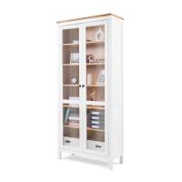 Книжный шкаф ikea Шкаф-витрина КЫМОР Стекло/Стекло 90х198х37 Белый/Светло-коричневый