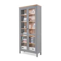 Книжный шкаф ikea Шкаф КЫМОР Стекло/Стекло 90 Серый/Светло-коричневый