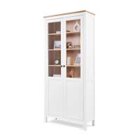 Книжный шкаф ikea Шкаф КЫМОР Стекло/Панель 90 Белый/Светло-коричневый