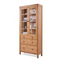 Книжный шкаф ikea Шкаф-витрина Кымор 3 ящика 90х198х37 Светло-коричневый