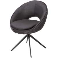 Стул ANABEL 360 град. поворот Черный Maison 99# / OTE COBBLE 457 / серый каркас, ®DISAUR