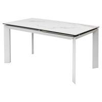 Стол обеденный Стол CREMONA 140 MATTE STATUARIO Белый мрамор матовый, керамика/ белый каркас, ®DISAUR