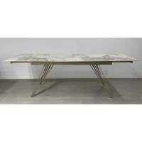 Стол обеденный Стол ACERRA NEW 160 GLOSS GRAND JADE SOLID CERAMIC/ каркас цвета шампань, ®DISAUR