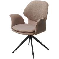Стул LENNE 360 град. поворот., латте MILAN-430, ткань/ MOHAIR-440, ткань/ Черный, ®DISAUR стул на металлическом каркасе