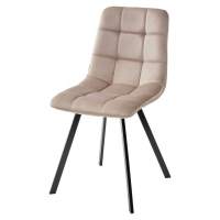 Стул Стул CHILLI SQUARE BLUVEL-40 бежевый, велюр / черный каркас М-City